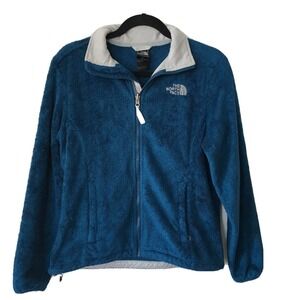 The North‎ Face Fleece Jacket Women Blue Small Zippered Jacket Warm